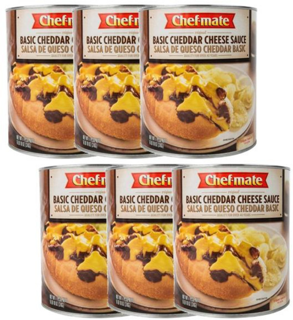 Chef-Mate 캔 베이직 체다 치즈 소스 6개 캔 3kg 6개, 4세트, 18kg