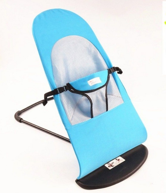 DIU 嬰兒搖搖椅嬰兒悠悠車搖籃搖搖籃牀哄娃神器搖搖椅躺椅哄睡安撫椅, 1件, 藍色布款:純搖椅  不帶玩具架和掛件