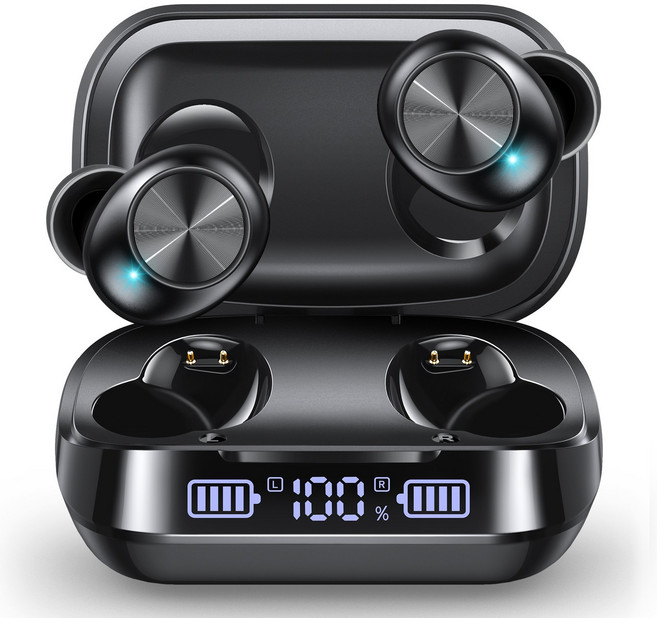 DAICOO 커널형 무선 블루투스 이어폰 ENC 노이즈 캔슬링 T08, 블랙