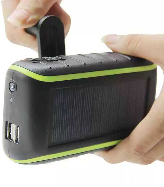 수동 미니 발전기 휴대용발전기 고출력 비상 셀프, 1개, 블랙 태양광 8000mAh