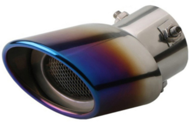 상어 벨트 그물 자동차 머플러 스틸 스테인레스 목구멍 꼬리 배기관 액세서리, Bake blue bend, 1개