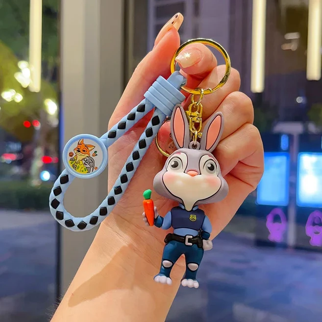 Zootopia 2 키체인 귀여운 주디 홉스 닉 와일드 인형 커플 배낭 장식 펜던트 자동차 열쇠고리 액세서리, 06 13