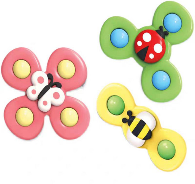 Bugs spinner 指尖陀螺玩具 昆蟲造型寶寶益智玩具, 1個, 昆蟲轉轉樂一組三入