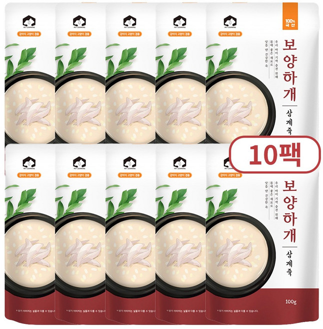 펫러닝 반려동물 보양하개 삼계죽 주식파우치 10p, 닭, 1kg, 1세트