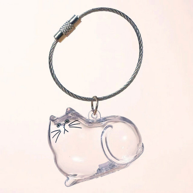 반려동물 강아지 고양이 털 키링 털뭉치 보관 케이스 반려견 추억 기념 보관함, 2개, 뚱냥이