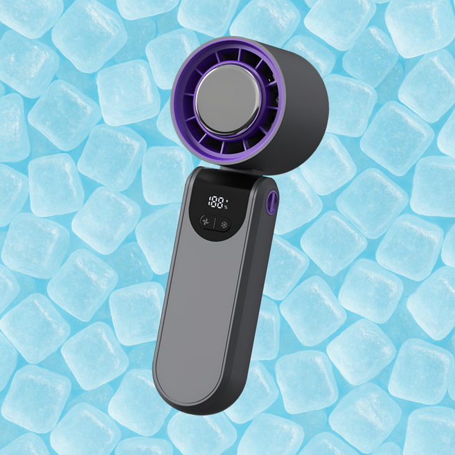 루비크 휴대용 무선 급속 냉각선풍기 손선풍기 손풍기, 모던그레이