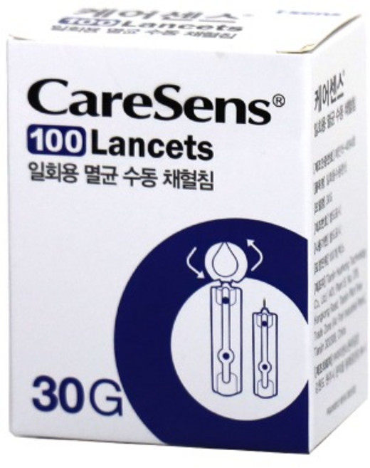 케어센스란셋 일회용 니들 채혈침 사혈침 100P 30G, 1개