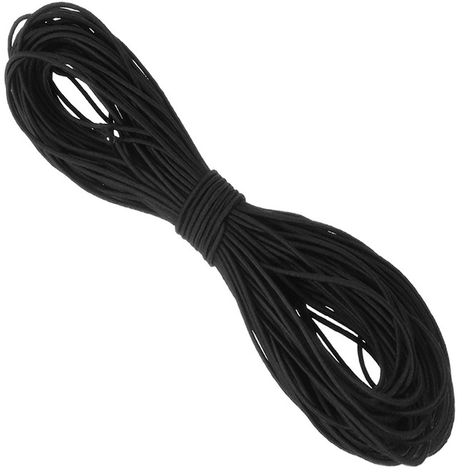 이음모음 둥근 칼라 고무줄 직경 2/3/4/mm 길이 400cm, 1개, 블랙2mm