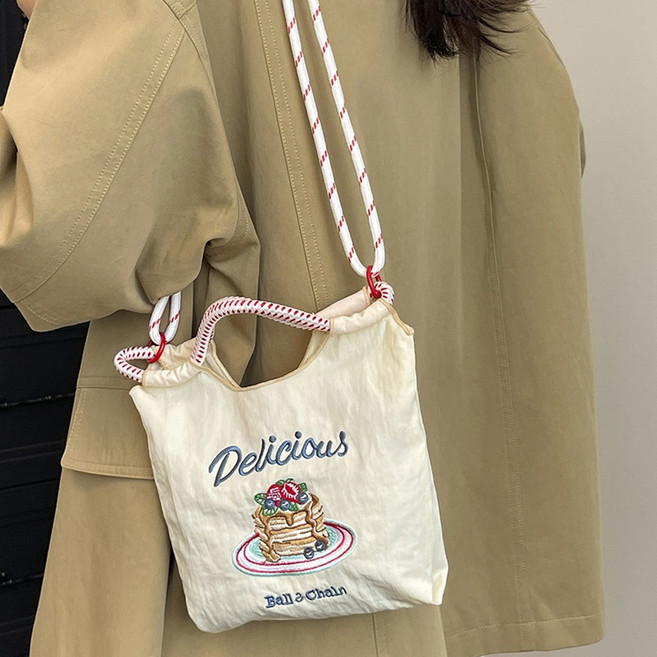 후암마켓 여성 핫케이크 미니백 크로스 스트링 가방 숄더백