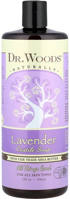닥터 우즈 라벤더 캐스틸 비누 (공정 무역 시어 버터 함유) 946ml (32 fl oz) DRW-64447 - 쿠팡