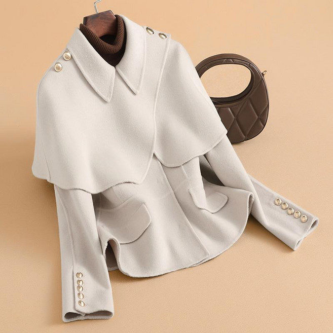 쩐쿠 여성 카라넥 러블리 단추 모직 자켓 K0078