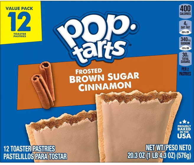 켈로그 팝 타르트 브라운 슈거 시나몬 패스트리 Kellogg's Pop-Tarts Frosted Brown Sugar Cinnamon, 576g, 1개