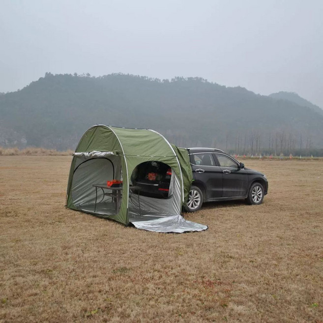 캠핑 SUV 자동차 카 텐트 텐트 용 가족 캠핑용 텐트 천막, 기본 군용 녹색에 은색으로 칠함