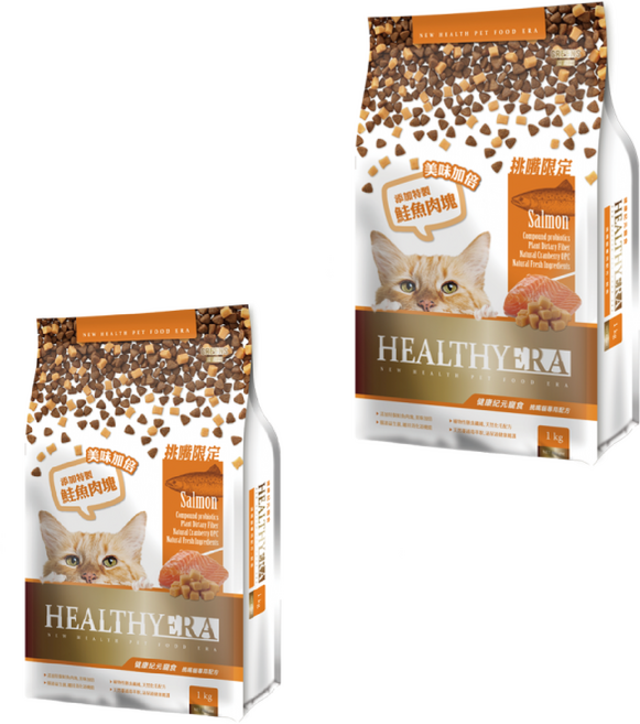 HEALTHYERA 健康紀元 1歲以上成貓挑嘴貓專用配方乾飼料, 鮭魚口味, 1kg, 2袋