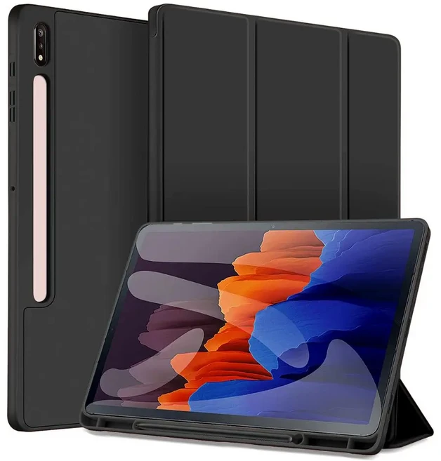 갤럭시 탭 S11 울트라 14.6 케이스 S8 S10 S9 X910 X918용 스마트 S펜 홀더 커버 포함, 02 Tab S8 ultra 14.6, 04 검정