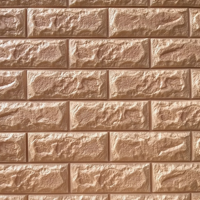 쿠셔니 폼블럭 폼벽지 셀프인테리어 붙이는 스티커 접착식벽지 시트지, 크림베이지, 1개