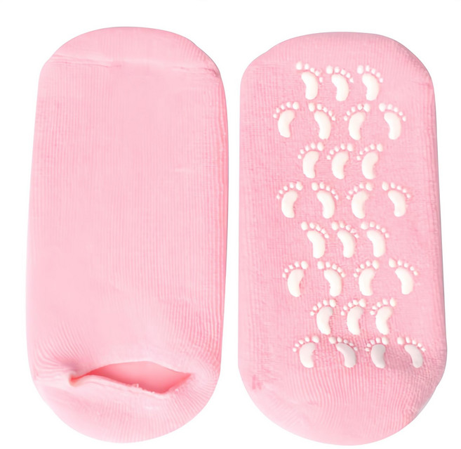 풋인솔 발각질 관리 보습양말 핑크, 1세트