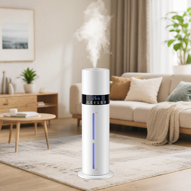 NICESUN 대용량 스마트 가습기 UV 살균 자동 습도 조절 2 in 1 디퓨저 겸용 가정용/사무실용 가습기 8L, 화이트, H8