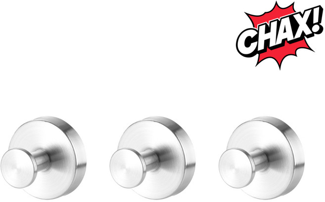 착스 자국 없는 무타공 흡착식 스텐 후크, 무광실버, 3개