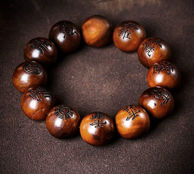 번개에맞은 복숭아나무 팔찌 낙뢰 염주 벼락맞은 펜던트 천둥나무 고귀자 손목 액세서리