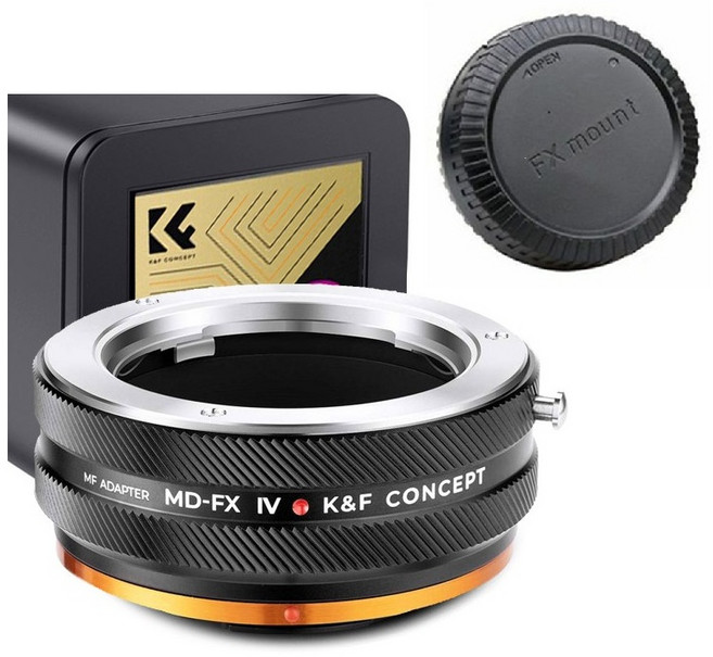 K&F Concept MD-FX IV (Fit Art) 렌즈 변환링 어댑터 - 미놀타 MD 렌즈 >>후지 X 바디-뒤캡포함/무반사코팅/ MD- Fuji X Lens Adapter, 1개