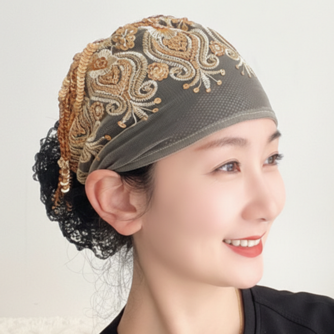 더토토리 H55 그레이스 여성비니 망사비니 머리두건