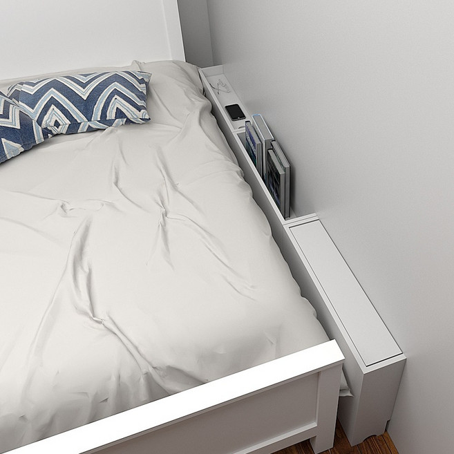 주문제작가능 아이린 침대틈새 사이드테이블 틈새수납, 틈새수납-C[문짝형]-화이트