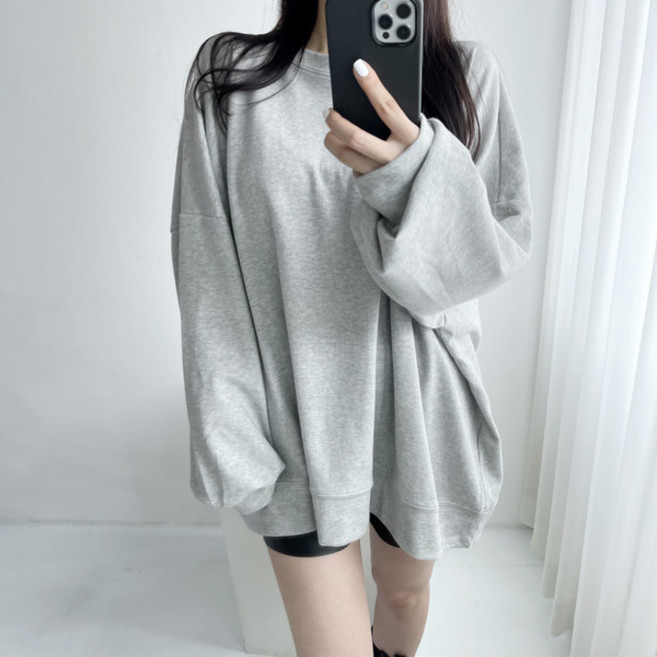 간절기 긴팔 라운드넥 박시 오버핏 티셔츠 맨투맨 6컬러