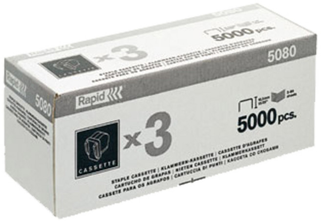 OA小舖 RAPID 瑞典 5080電動訂書機專用釘書針 5000針/盒 三入組, 1個
