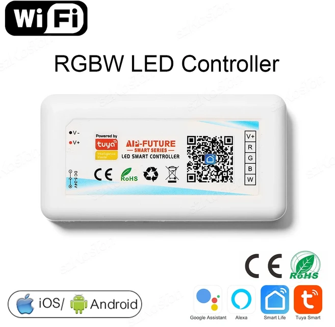 Tuya WiFi 스마트 LED 컨트롤러 RGB/RGBW/RGBCCT 단색 조광기 DC5V-24V 스트립 원격 스위치는 Alexa Google, 03 RGBW or 4 in 1 RGBW