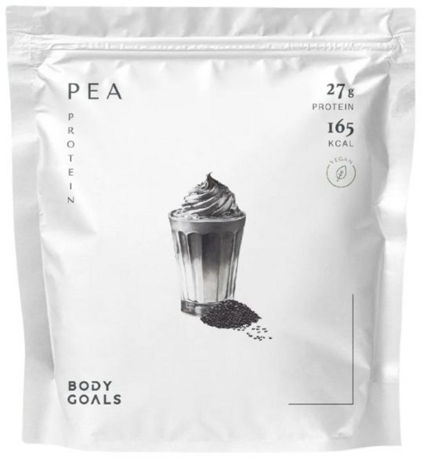 Body Goals 豌豆蛋白飲 Pro-芝麻歐蕾 高蛋白低卡 素食可用 健身營養補充品, 1kg, 1袋