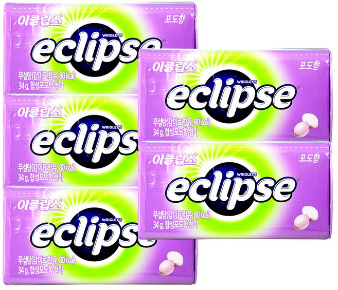 이클립스 캔디 포도향, 5개, 34g
