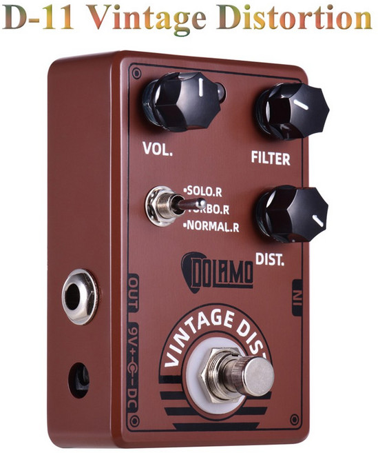 Dolamo D 4 하이 게인 디스토션 기타 이펙트 페달 액세서리를위한 트루 바이 패스가있는 진정한 영국 스타일의, D-11 Vintage, 1개