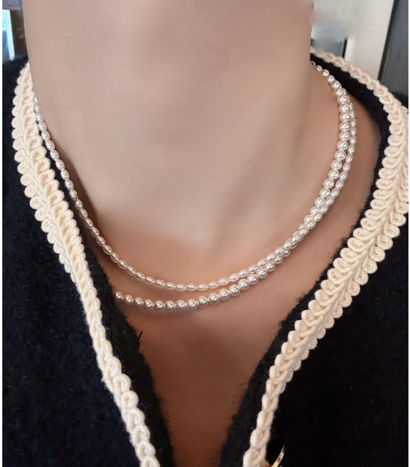 윈웨이 미니진주목걸이 레이어드목걸이 4mm 3mm