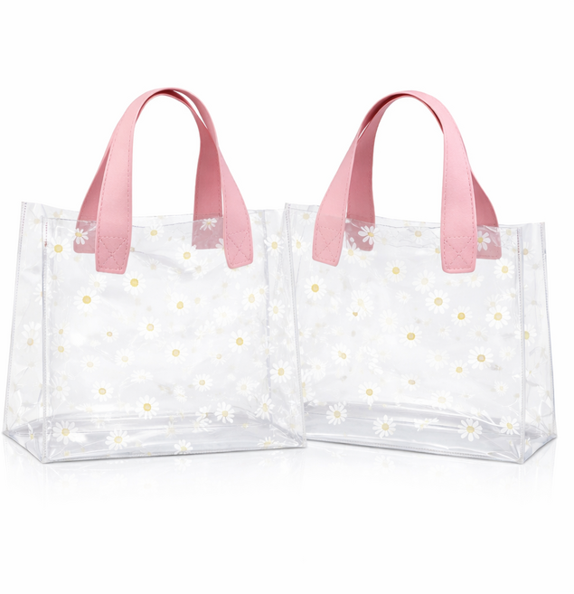 투명 PVC 구디백 답례품 포장백 손잡이 기프트백 선물 포장 가방 365lifestyle, 2개, B.핑크(대형)