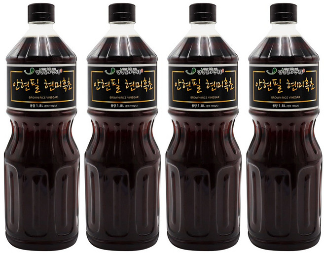 안현필 현미흑초 1.8L 100% 천연발효식초 현미식초, 4개
