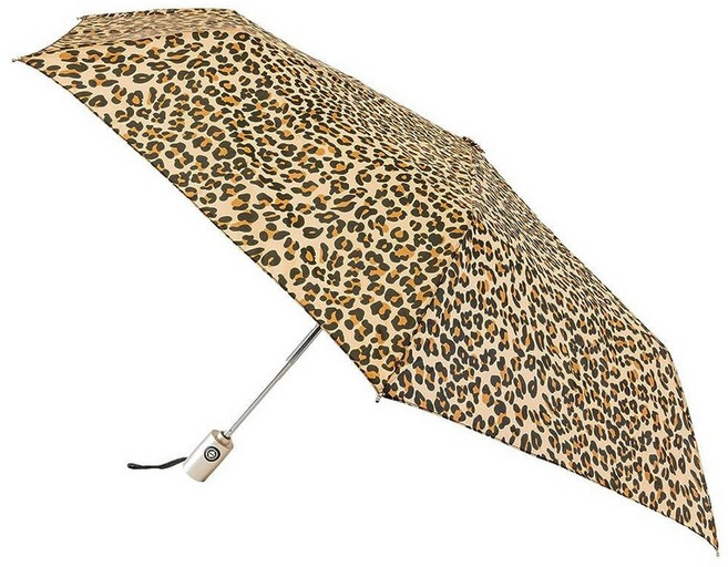 Totes NeverWet 기술 자동 열림 닫기 레오파드 109.2cm(43인치) 아크 우산 미디엄 표범 점박이 컴팩트