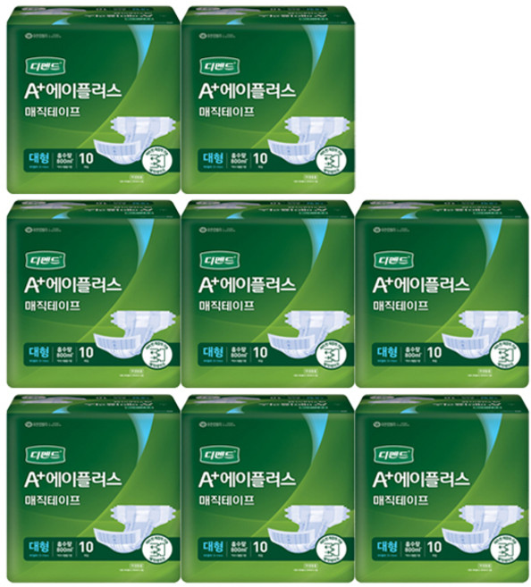 디펜드 에이플러스 매직테이프 대형 10매x8팩 겉기저귀, 8개, 10매입