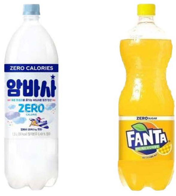 [드링킹] 환타 제로 파인애플 1.5L 1개 +암바사 제로 1.5L 1개 (총2개)