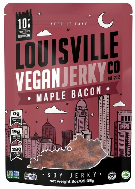 루이빌 비건 저키 메이플 베이컨 채식주의 저키 비GMO 대두 단백질 글루텐 프리, 1개