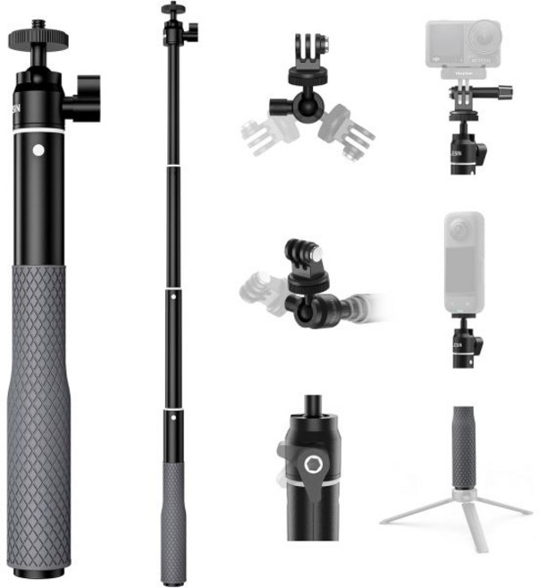 TELESSIN 360° 방수 셀카봉 25.75 w 핸드 스트랩 수중 다이빙 연장 스틱 폴 모노포드 고프로 맥스 12 11 10 9 8 7 Insta360 X3 Ace Pro, 1개