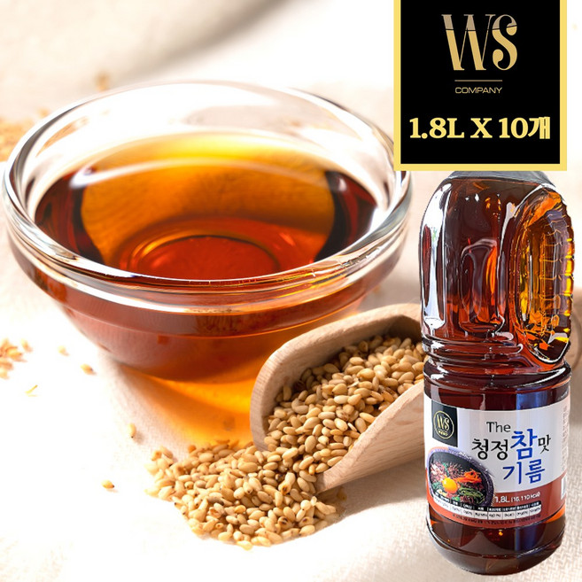 우성물산 The 청정 참 맛기름 (참기름 20%)실속형 1.8L 맛기름 향기름 대용량 업소 조미, 10개