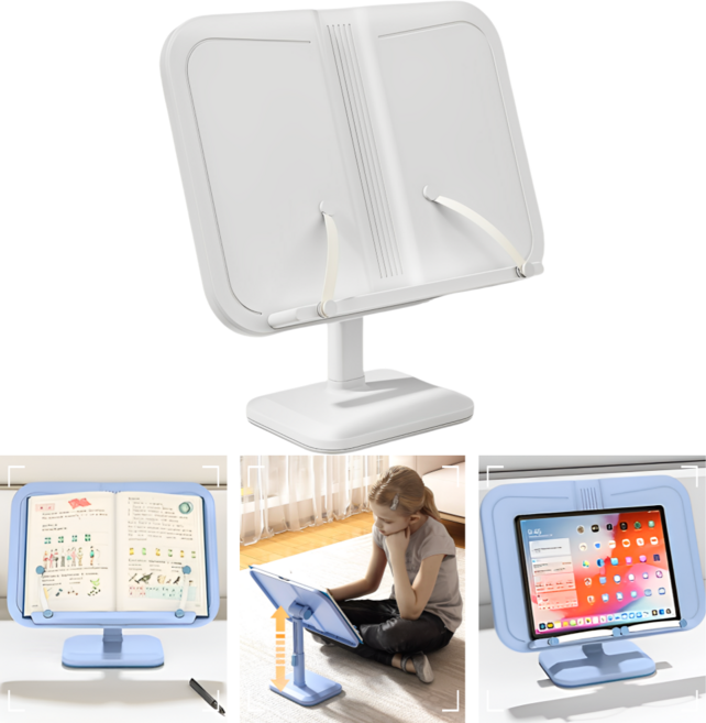 킵틸 높이 각도 조절 북스탠드 논슬립 안전형 독서대, 화이트