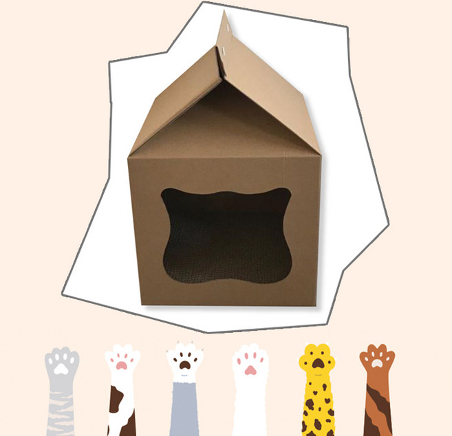 프리미요 캣 스크래처 무지 우유팩, 1개