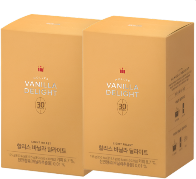 할리스커피 바닐라 딜라이트 분말스틱, 19.5g, 30개입, 2박스