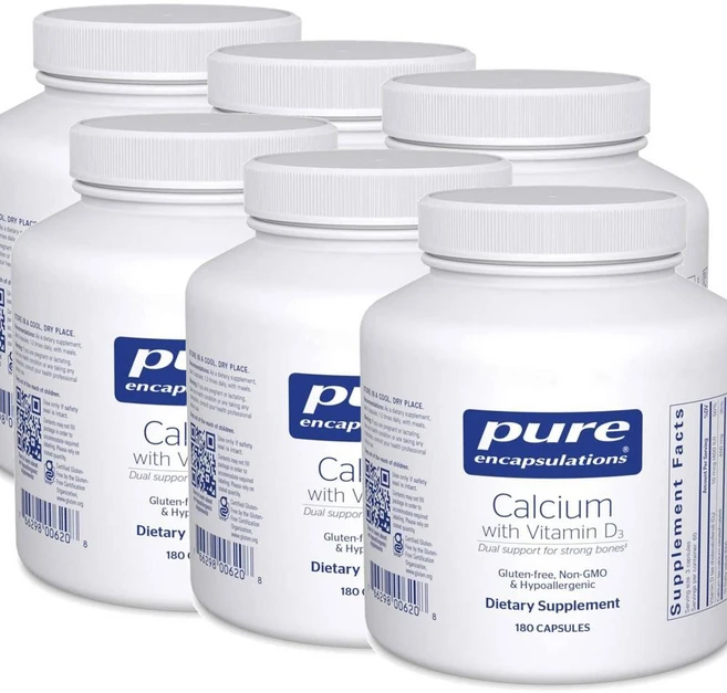 퓨어인캡슐레이션 칼슘 비타민D3 함유 캡슐 Pure Encapsulations Calcium with Vitamin D3, 180정, 6개 - 쿠팡