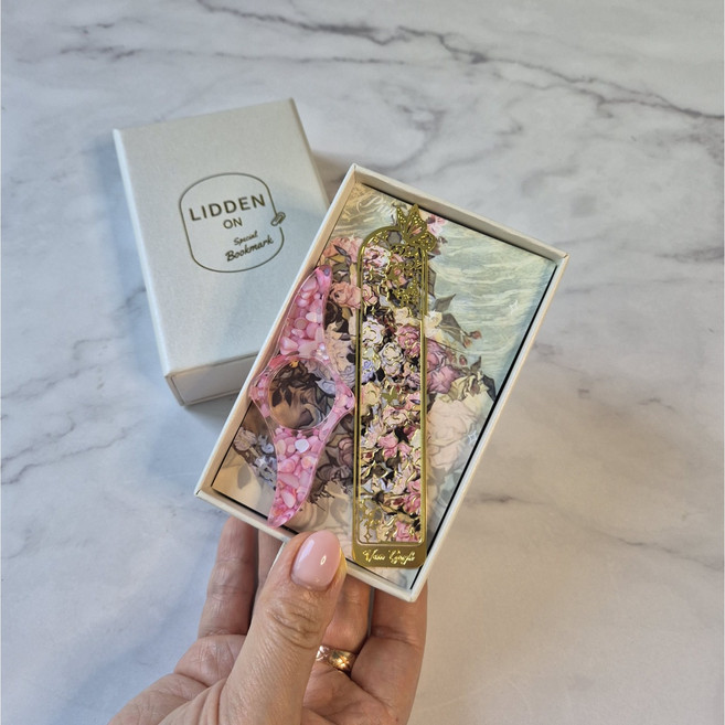 리든온 명화 북마크 북링세트 책갈피선물, 1세트, 핑크로즈