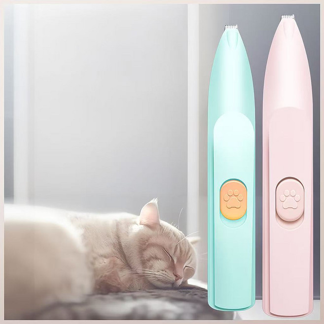 멍멍집사 LED 미니바리깡 강아지 고양이 발바닥미용 셀프 애완미용기, 1개, 그린