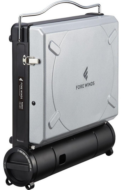 이와타니 FORE WINDS 럭스 캠프 스토브 FW-LS01 가스버너 접이식 카세트 버너 일본제, 실버