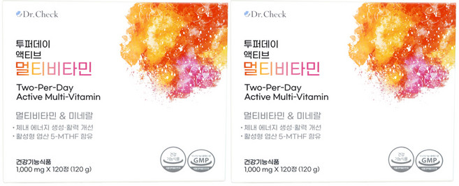 닥터체크 투퍼데이 액티브 멀티비타민 120정, 2개